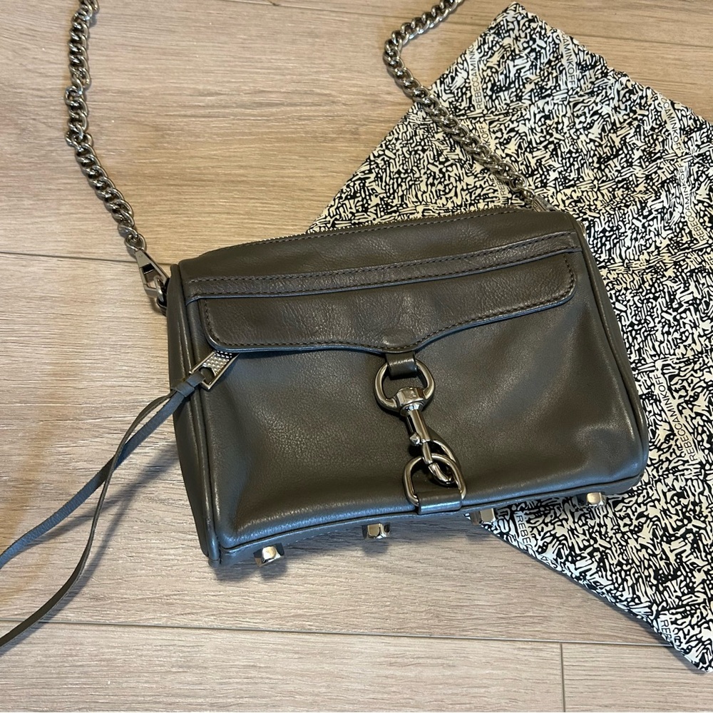 Rebecca Minkoff Grey Leather Crossbody Bag EUC - Picture 3 of 11